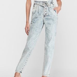 EXPRESS Super High Rise Tapered Ankle Jeans